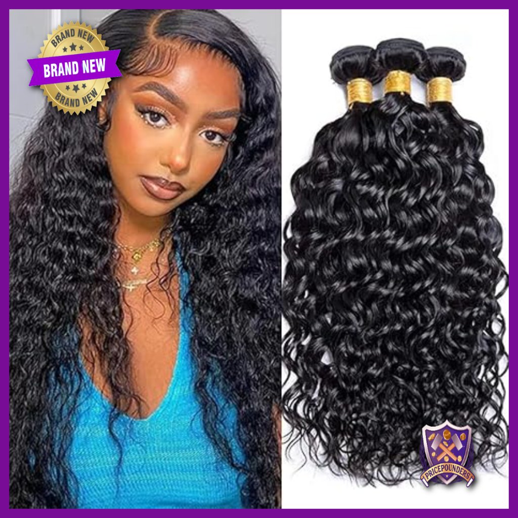 3 Bundles Brazilian Virgin Human Hair Water Wave Extensions 14-26 Inch